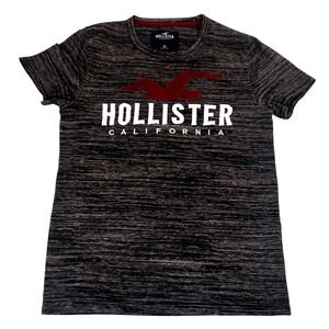 Y2K Hollister Logo T Shirt Mens XS Gray Heathered Logo Bird Short Sleeve